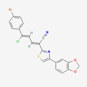 molecular formula C21H12BrClN2O2S B4913525 (2E,4Z)-2-[4-(1,3-benzodioxol-5-yl)-1,3-thiazol-2-yl]-5-(4-bromophenyl)-5-chloropenta-2,4-dienenitrile 