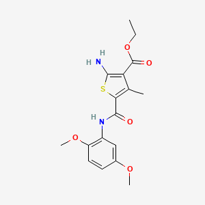 molecular formula C17H20N2O5S B4913526 ethyl 2-amino-5-{[(2,5-dimethoxyphenyl)amino]carbonyl}-4-methyl-3-thiophenecarboxylate 