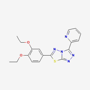 molecular formula C18H17N5O2S B4913527 6-(3,4-diethoxyphenyl)-3-(2-pyridinyl)[1,2,4]triazolo[3,4-b][1,3,4]thiadiazole 