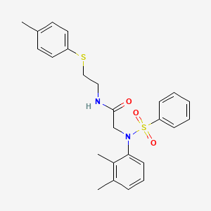 molecular formula C25H28N2O3S2 B4913540 N~2~-(2,3-dimethylphenyl)-N~1~-{2-[(4-methylphenyl)thio]ethyl}-N~2~-(phenylsulfonyl)glycinamide 