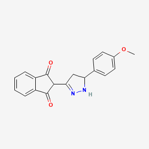 2-[5-(4-methoxyphenyl)-4,5-dihydro-1H-pyrazol-3-yl]indene-1,3-dione