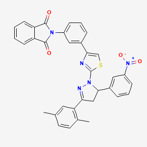 2-(3-{2-[3-(2,5-dimethylphenyl)-5-(3-nitrophenyl)-4,5-dihydro-1H-pyrazol-1-yl]-1,3-thiazol-4-yl}phenyl)-1H-isoindole-1,3(2H)-dione