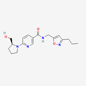 molecular formula C18H24N4O3 B4913599 6-[(2S)-2-(hydroxymethyl)-1-pyrrolidinyl]-N-[(3-propyl-5-isoxazolyl)methyl]nicotinamide 