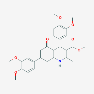 molecular formula C28H31NO7 B4913611 Methyl 4,7-bis(3,4-dimethoxyphenyl)-2-methyl-5-oxo-1,4,5,6,7,8-hexahydroquinoline-3-carboxylate 