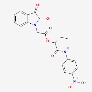 1-{[(4-nitrophenyl)amino]carbonyl}propyl (2,3-dioxo-2,3-dihydro-1H-indol-1-yl)acetate