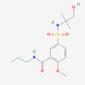 molecular formula C15H24N2O5S B4913634 5-[(1-hydroxy-2-methylpropan-2-yl)sulfamoyl]-2-methoxy-N-propylbenzamide 