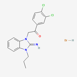 molecular formula C18H18BrCl2N3O B4913687 1-(3,4-dichlorophenyl)-2-(2-imino-3-propyl-2,3-dihydro-1H-benzimidazol-1-yl)ethanone hydrobromide 