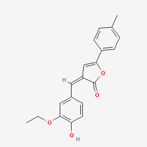 molecular formula C20H18O4 B4913712 3-(3-ethoxy-4-hydroxybenzylidene)-5-(4-methylphenyl)-2(3H)-furanone 