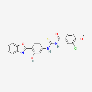 N-({[4-(1,3-benzoxazol-2-yl)-3-hydroxyphenyl]amino}carbonothioyl)-3-chloro-4-methoxybenzamide