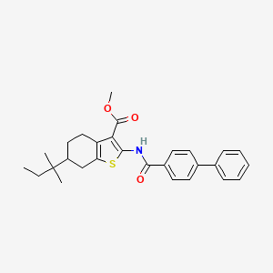 methyl 2-[(4-biphenylylcarbonyl)amino]-6-(1,1-dimethylpropyl)-4,5,6,7-tetrahydro-1-benzothiophene-3-carboxylate