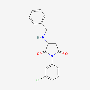 molecular formula C17H15ClN2O2 B4913779 3-(Benzylamino)-1-(3-chlorophenyl)pyrrolidine-2,5-dione 