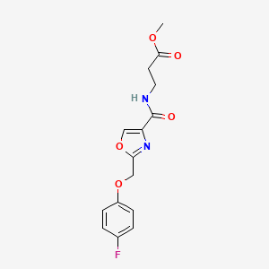 molecular formula C15H15FN2O5 B4913788 methyl N-({2-[(4-fluorophenoxy)methyl]-1,3-oxazol-4-yl}carbonyl)-beta-alaninate 