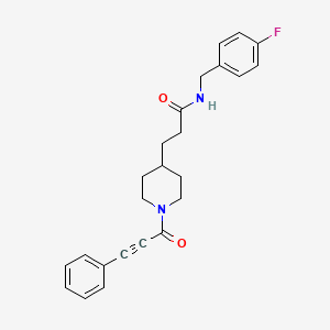 molecular formula C24H25FN2O2 B4913789 N-(4-fluorobenzyl)-3-[1-(3-phenyl-2-propynoyl)-4-piperidinyl]propanamide 