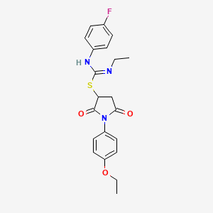 1-(4-ethoxyphenyl)-2,5-dioxo-3-pyrrolidinyl N-ethyl-N'-(4-fluorophenyl)imidothiocarbamate