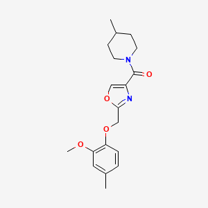 molecular formula C19H24N2O4 B4913801 1-({2-[(2-methoxy-4-methylphenoxy)methyl]-1,3-oxazol-4-yl}carbonyl)-4-methylpiperidine 