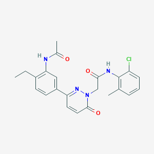 molecular formula C23H23ClN4O3 B4913820 2-{3-[3-(acetylamino)-4-ethylphenyl]-6-oxopyridazin-1(6H)-yl}-N-(2-chloro-6-methylphenyl)acetamide 