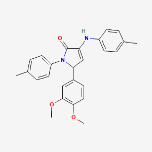 molecular formula C26H26N2O3 B4913852 5-(3,4-dimethoxyphenyl)-1-(4-methylphenyl)-3-[(4-methylphenyl)amino]-1,5-dihydro-2H-pyrrol-2-one 