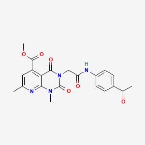 molecular formula C21H20N4O6 B4913880 METHYL 3-{[(4-ACETYLPHENYL)CARBAMOYL]METHYL}-1,7-DIMETHYL-2,4-DIOXO-1H,2H,3H,4H-PYRIDO[2,3-D]PYRIMIDINE-5-CARBOXYLATE 