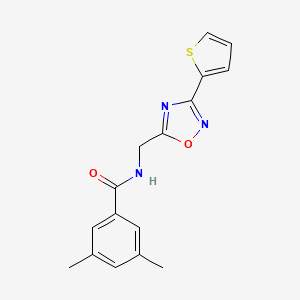 3,5-dimethyl-N-[(3-thiophen-2-yl-1,2,4-oxadiazol-5-yl)methyl]benzamide