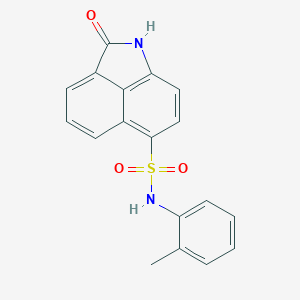 molecular formula C18H14N2O3S B491390 N-(2-methylphenyl)-2-oxo-1,2-dihydrobenzo[cd]indole-6-sulfonamide CAS No. 332885-80-0