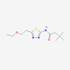 molecular formula C12H21N3O2S B4913903 N-[5-(2-ethoxyethyl)-1,3,4-thiadiazol-2-yl]-3,3-dimethylbutanamide 