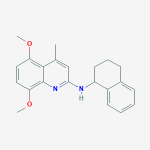 molecular formula C22H24N2O2 B4913916 5,8-dimethoxy-4-methyl-N-(1,2,3,4-tetrahydro-1-naphthalenyl)-2-quinolinamine 