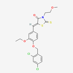 molecular formula C22H21Cl2NO4S2 B4913922 5-{4-[(2,4-dichlorobenzyl)oxy]-3-ethoxybenzylidene}-3-(2-methoxyethyl)-2-thioxo-1,3-thiazolidin-4-one 