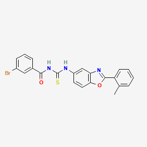 molecular formula C22H16BrN3O2S B4913925 3-bromo-N-{[2-(2-methylphenyl)-1,3-benzoxazol-5-yl]carbamothioyl}benzamide 