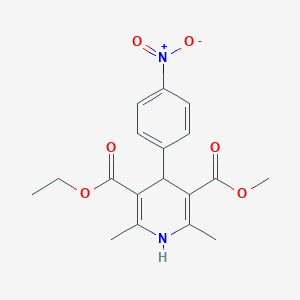 molecular formula C18H20N2O6 B4913928 3-ethyl 5-methyl 2,6-dimethyl-4-(4-nitrophenyl)-1,4-dihydropyridine-3,5-dicarboxylate 