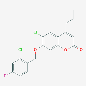 6-CHLORO-7-[(2-CHLORO-4-FLUOROPHENYL)METHOXY]-4-PROPYL-2H-CHROMEN-2-ONE