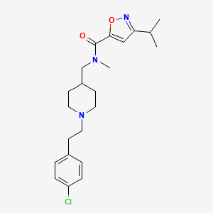 molecular formula C22H30ClN3O2 B4913931 N-({1-[2-(4-chlorophenyl)ethyl]-4-piperidinyl}methyl)-3-isopropyl-N-methyl-5-isoxazolecarboxamide 