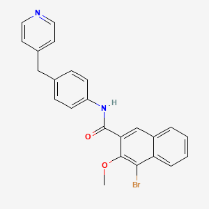 4-bromo-3-methoxy-N-[4-(pyridin-4-ylmethyl)phenyl]naphthalene-2-carboxamide