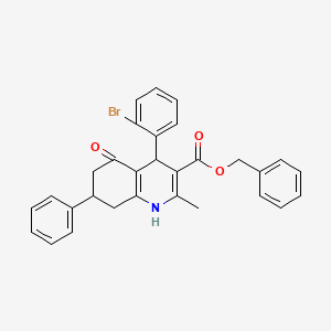 Benzyl 4-(2-bromophenyl)-2-methyl-5-oxo-7-phenyl-1,4,5,6,7,8-hexahydroquinoline-3-carboxylate