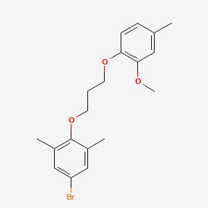 molecular formula C19H23BrO3 B4913998 5-bromo-2-[3-(2-methoxy-4-methylphenoxy)propoxy]-1,3-dimethylbenzene 