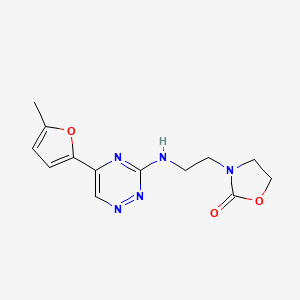 molecular formula C13H15N5O3 B4914047 3-[2-[[5-(5-Methylfuran-2-yl)-1,2,4-triazin-3-yl]amino]ethyl]-1,3-oxazolidin-2-one 