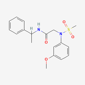 molecular formula C18H22N2O4S B4914065 2-(3-methoxy-N-methylsulfonylanilino)-N-(1-phenylethyl)acetamide 