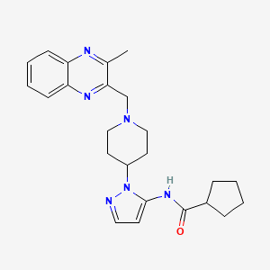 molecular formula C24H30N6O B4914073 N-[2-[1-[(3-methylquinoxalin-2-yl)methyl]piperidin-4-yl]pyrazol-3-yl]cyclopentanecarboxamide 