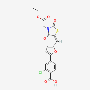 molecular formula C19H14ClNO7S B4914129 2-chloro-4-[5-[(E)-[3-(2-ethoxy-2-oxoethyl)-2,4-dioxo-1,3-thiazolidin-5-ylidene]methyl]furan-2-yl]benzoic acid 