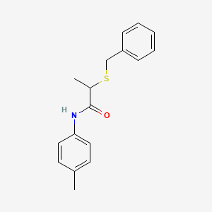 molecular formula C17H19NOS B4914132 2-Benzylsulfanyl-N-p-tolyl-propionamide 