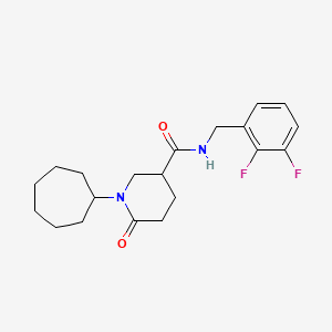 1-cycloheptyl-N-(2,3-difluorobenzyl)-6-oxo-3-piperidinecarboxamide