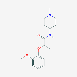 molecular formula C16H24N2O3 B4914158 2-(2-methoxyphenoxy)-N-(1-methylpiperidin-4-yl)propanamide 