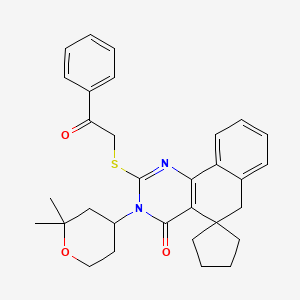 3-(2,2-dimethyltetrahydro-2H-pyran-4-yl)-2-[(2-oxo-2-phenylethyl)thio]-3H-spiro[benzo[h]quinazoline-5,1'-cyclopentan]-4(6H)-one