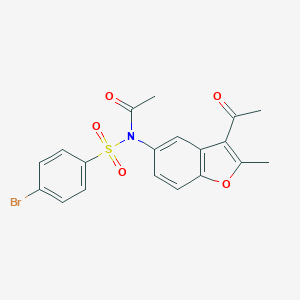 molecular formula C19H16BrNO5S B491417 N-(3-acetyl-2-methyl-1-benzofuran-5-yl)-N-(4-bromobenzenesulfonyl)acetamide CAS No. 380324-40-3