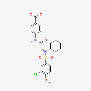 molecular formula C23H27ClN2O6S B4914184 METHYL 4-[2-(N-CYCLOHEXYL3-CHLORO-4-METHOXYBENZENESULFONAMIDO)ACETAMIDO]BENZOATE 