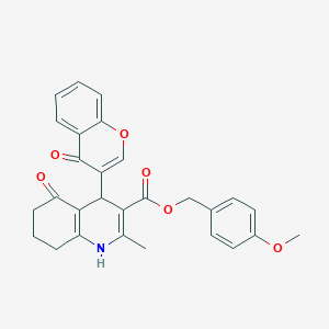 4-methoxybenzyl 2-methyl-5-oxo-4-(4-oxo-4H-chromen-3-yl)-1,4,5,6,7,8-hexahydroquinoline-3-carboxylate