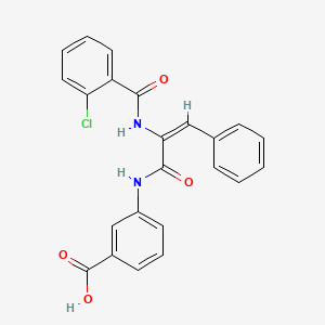 molecular formula C23H17ClN2O4 B4914229 3-({2-[(2-chlorobenzoyl)amino]-3-phenylacryloyl}amino)benzoic acid 