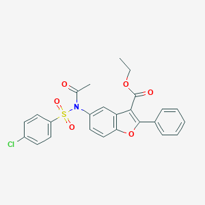 molecular formula C25H20ClNO6S B491424 ethyl 5-(N-((4-chlorophenyl)sulfonyl)acetamido)-2-phenylbenzofuran-3-carboxylate CAS No. 332072-81-8