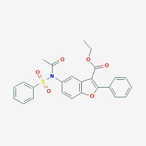 molecular formula C25H21NO6S B491425 Ethyl 5-[acetyl(phenylsulfonyl)amino]-2-phenyl-1-benzofuran-3-carboxylate CAS No. 406475-90-9