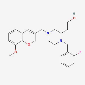 molecular formula C24H29FN2O3 B4914250 2-{1-(2-fluorobenzyl)-4-[(8-methoxy-2H-chromen-3-yl)methyl]-2-piperazinyl}ethanol 