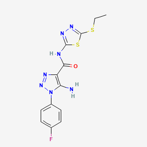 5-amino-N-[5-(ethylthio)-1,3,4-thiadiazol-2-yl]-1-(4-fluorophenyl)-1H-1,2,3-triazole-4-carboxamide